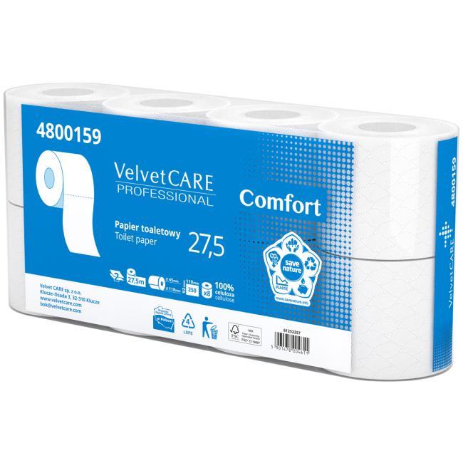 [HY800159] Toilet paper 2-layer VELVET CARE Comfort 100% cellulose 27.5 m (8 pcs)