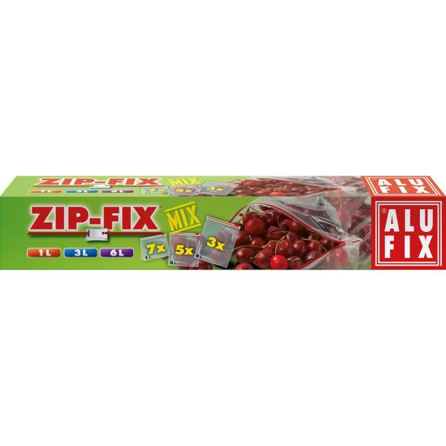 Univerzálne ZIP-FIX vrecká so zapínaním na zips, MIX: 7 x 1l, 5 x 3l, 3 x 6l