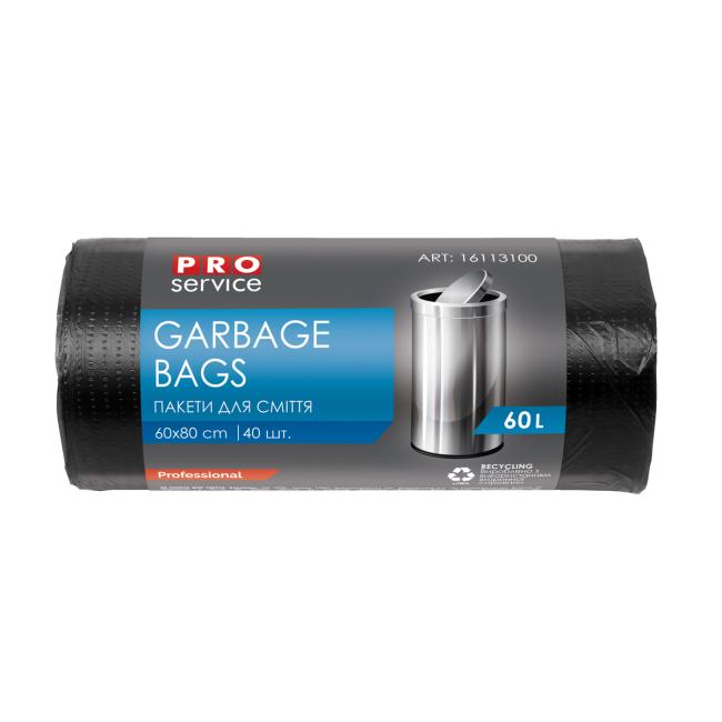 [HY946038] Garbage bags 60 x 80 cm, LDPE, 60 l, 20 mic, 20 pcs black