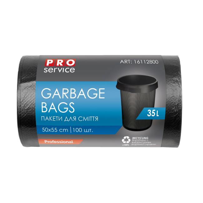 [HY946040] Garbage bags 50x55cm, HDPE, 35l, 8 mic, 100 pcs black