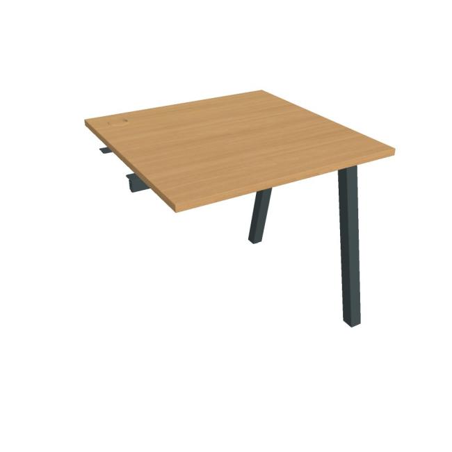 Work table UNI A, extendable. chain, 80x75.5x80 cm, beech/black