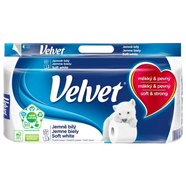 [HY999009] Toilet paper 3-layer Velvet soft white 8 pcs, 18.3m