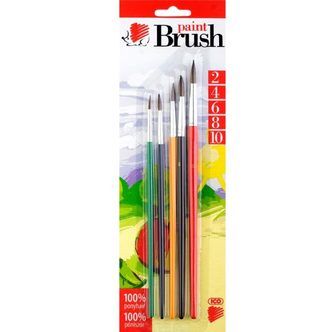 [IC015006] Brush set 5 pcs 2-4-6-8-10 round, colored handle