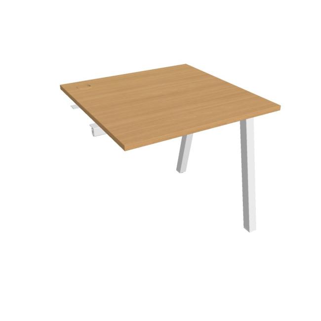 Work table UNI A, extendable. chain, 80x75.5x80 cm, beech/white