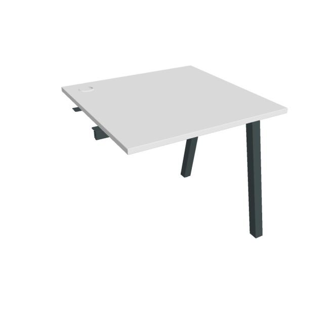 Work table UNI A, extendable. chain, 80x75.5x80 cm, white/black