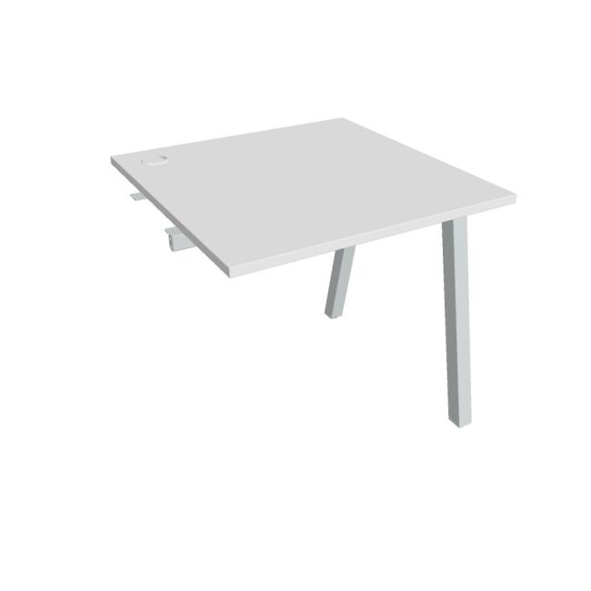 Work table UNI A, extendable. chain, 80x75.5x80 cm, white/grey
