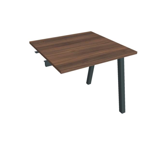 Work table UNI A, extendable. chain, 80x75.5x80 cm, walnut/black