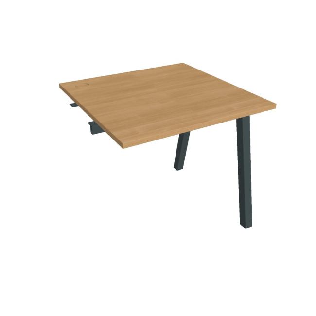 Work table UNI A, extendable. chain, 80x75.5x80 cm, oak/black