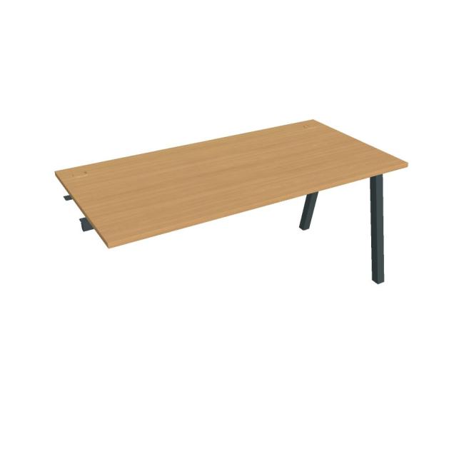 Work table UNI A, extendable. chain, 160x75.5x80 cm, beech/black