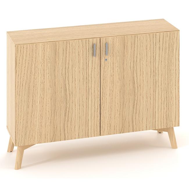 ALFA ROOT bookcase with long partition, 1 shelf, 120x47x88.7cm, oak