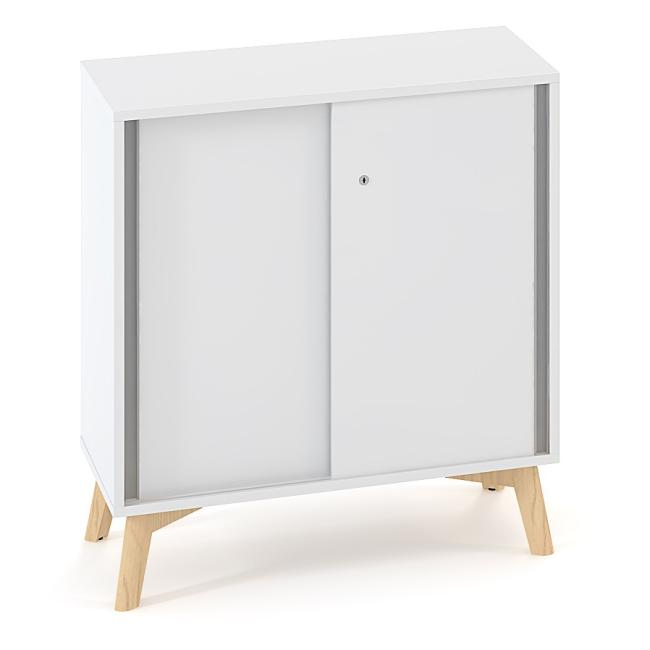 [IR100071] ALFA ROOT bookcase, sliding door, 1 shelf, 80x45x88.7cm, white