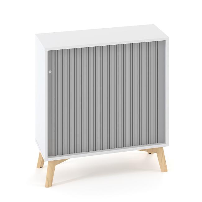 ALFA ROOT bookcase, RAL9010 louvered door, 1 shelf, 80x45x88.7cm, white