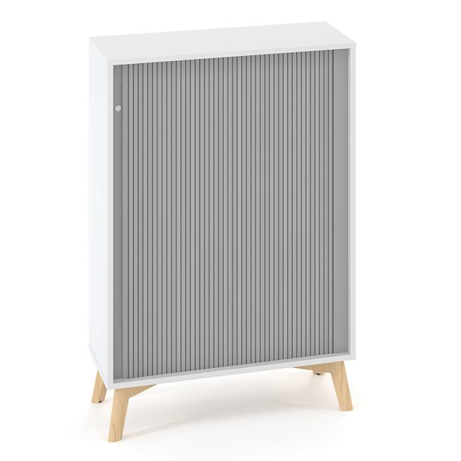 ALFA ROOT shelving unit, RAL9010 louvered door, 2 shelves, 80x45x121.5cm, white