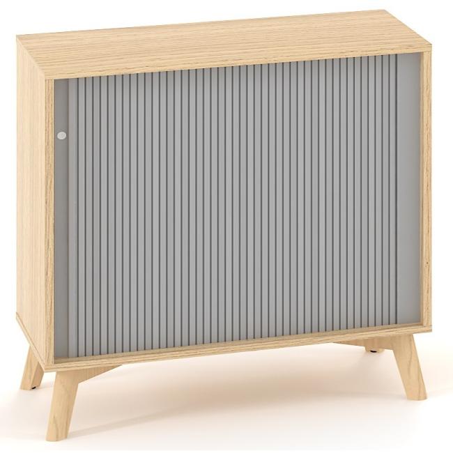 Knižnica ALFA ROOT, žalúziové dvere RAL9010, 1 polica, 100x45x88,7cm, dub