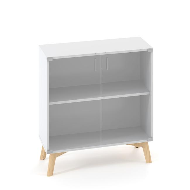 ALFA ROOT bookcase, glass, 1 shelf, 80x45.8x88.7cm, white