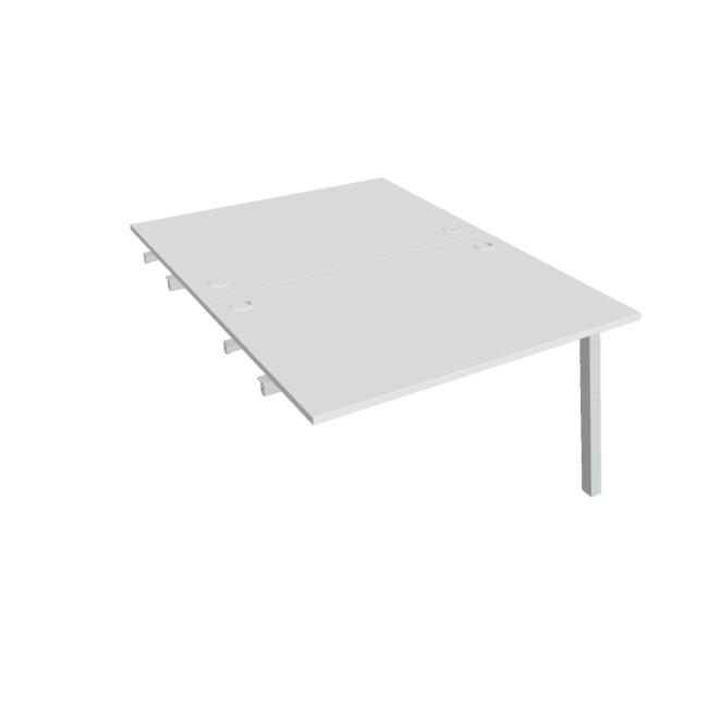 Work table UNI A, extendable. chain, 120x75.5x160 cm, white/grey