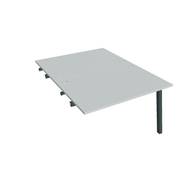 Work table UNI A, extendable. chain, 120x75.5x160 cm, grey/black