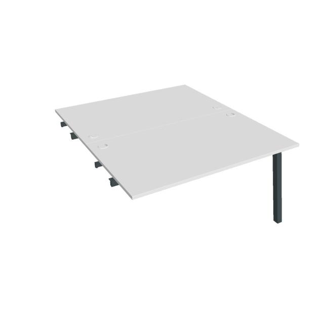 Work table UNI A, extendable. chain, 140x75.5x160 cm, white/black