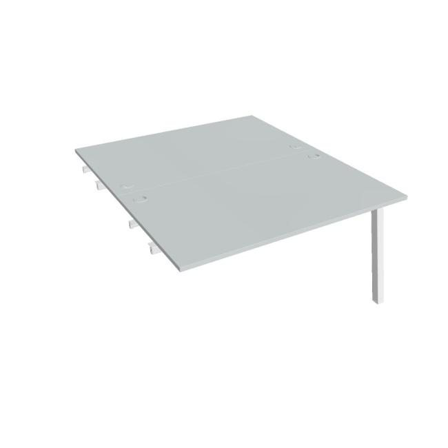 Work table UNI A, extendable. chain, 140x75.5x160 cm, grey/white