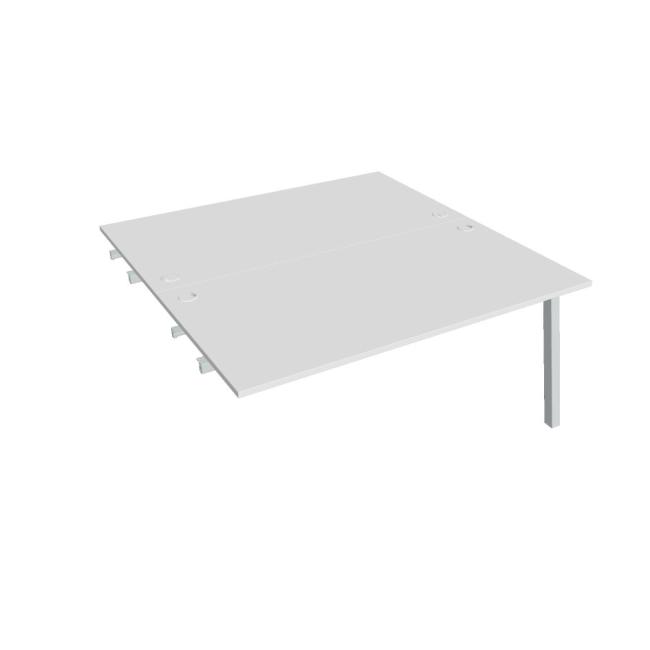 Work table UNI A, extendable. chain, 160x75.5x160 cm, white/grey