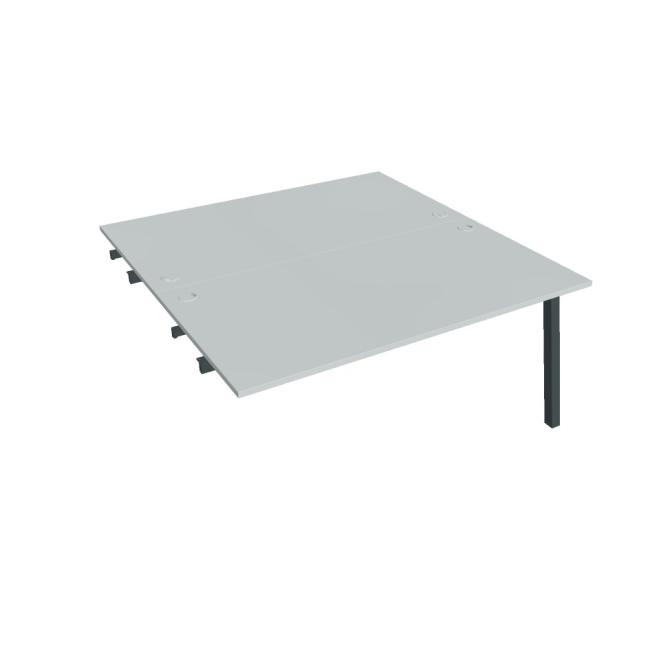 Work table UNI A, extendable. chain, 160x75.5x160 cm, grey/black