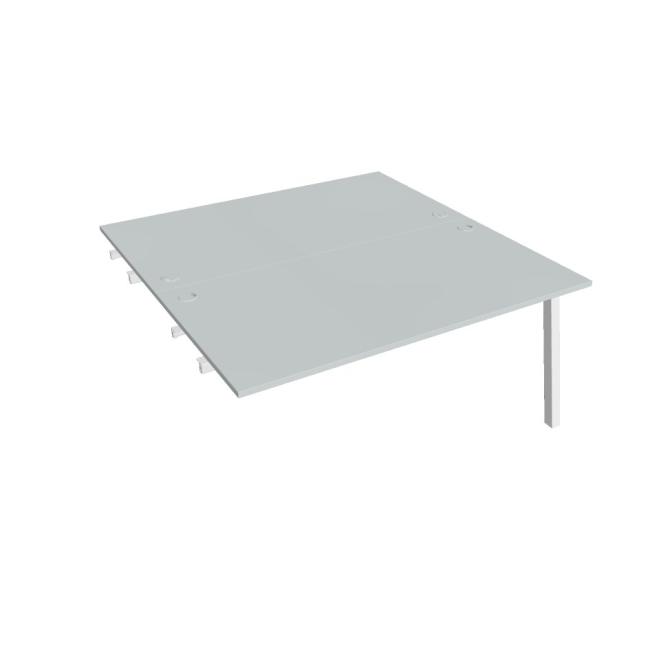 Work table UNI A, extendable. chain, 160x75.5x160 cm, grey/white