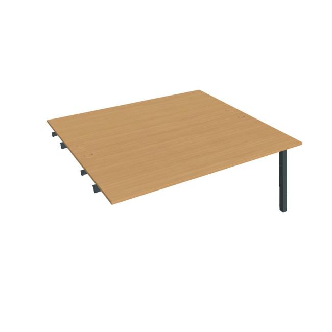 Work table UNI A, extendable. chain, 180x75.5x160 cm, beech/black
