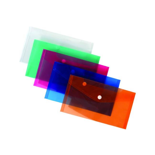 Plastový obal DL s cvokom PP zelená lepenka