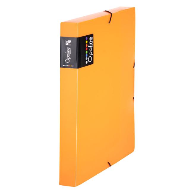 Plastic box with rubber band PP Opaline carton, orange