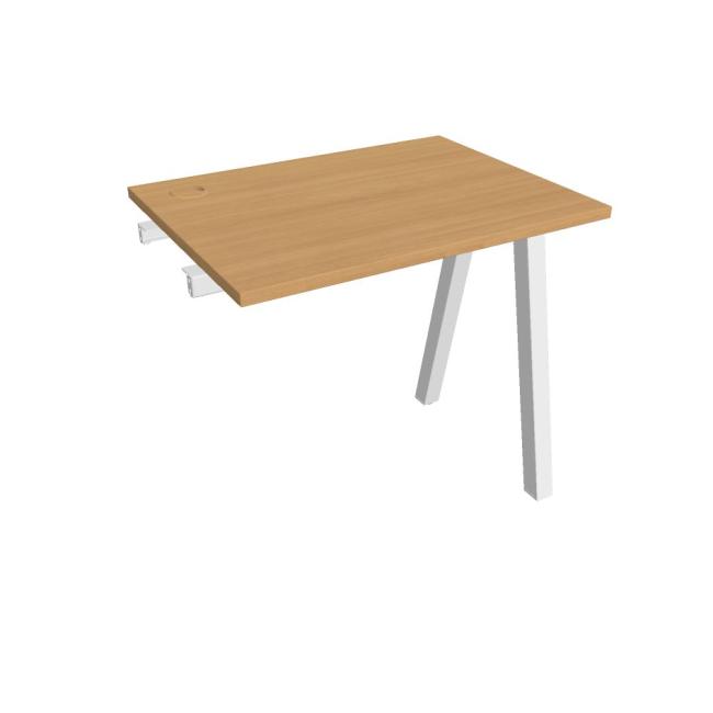 Work table UNI A, extendable. chain, 80x75.5x60 cm, beech/white