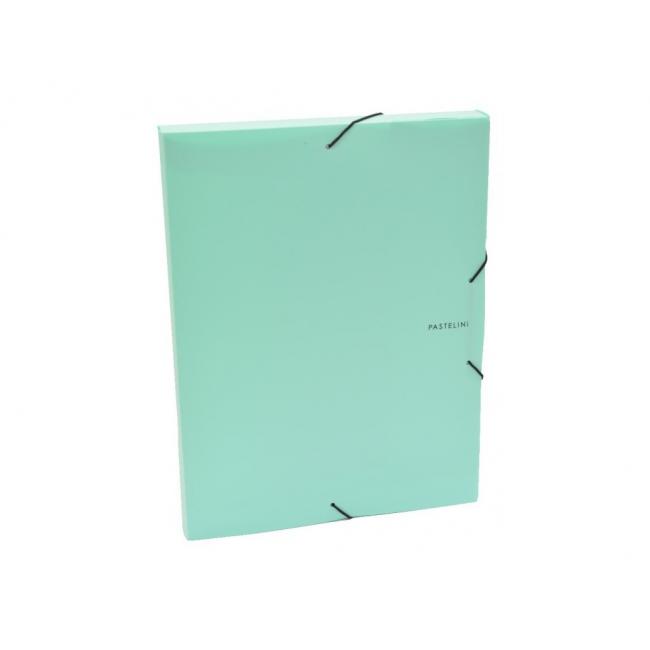 [KP257700] Plastic box with rubber band. Cardboard PP Pastelini green