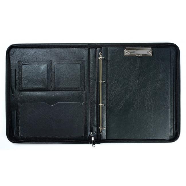 [KP560600] Conference map A4 CARTON PP Hanibal leather imitation black