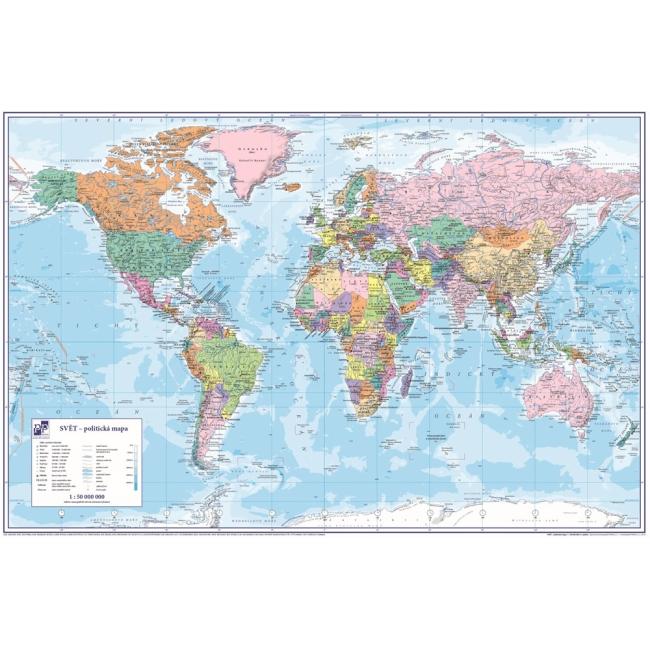 KARTON PP table mat with world map 40x60cm