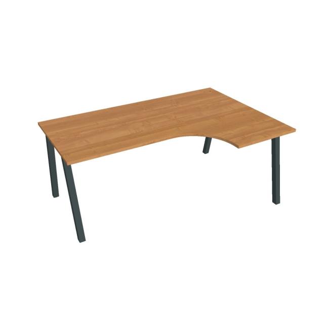 Work desk UNI A, ergo, left, 180x75.5x120 cm, alder/black