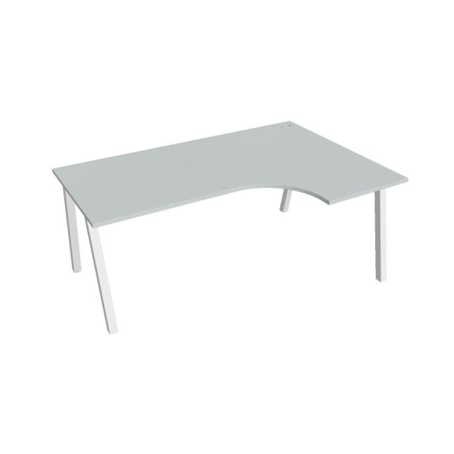 Desk UNI A, ergo, left, 180x75.5x120 cm, grey/white