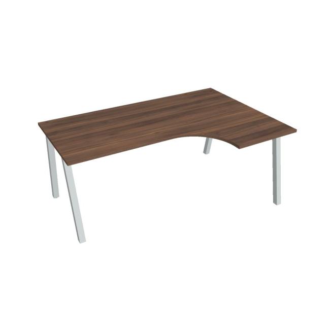 Work desk UNI A, ergo, left, 180x75.5x120 cm, walnut/grey