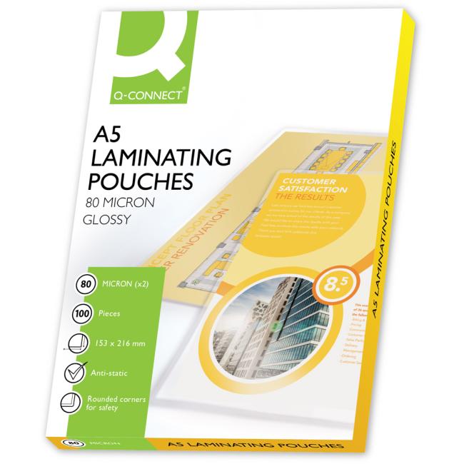 [LF154208] Q-Connect laminating films 154x216 /A5/ 80mic.