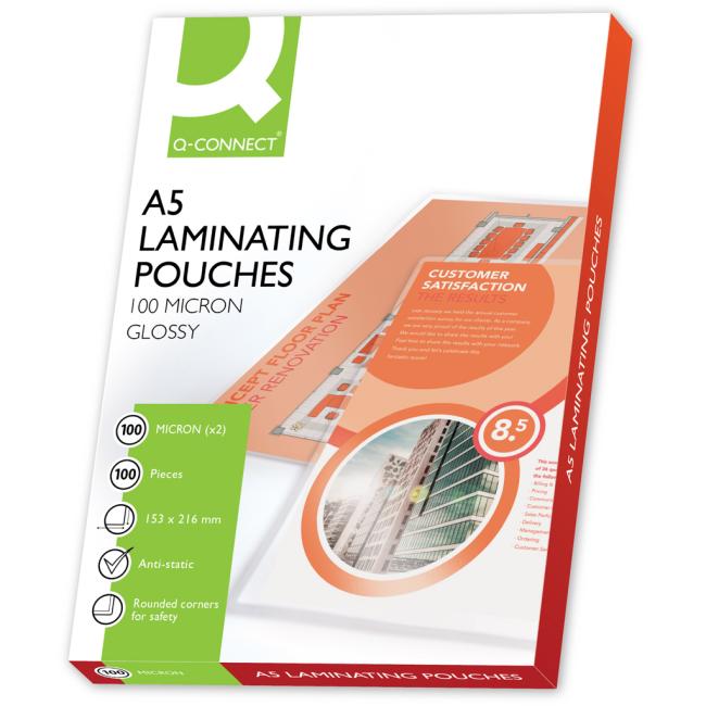 [LF154210] Q-Connect laminating films 154x216 /A5/100mic.