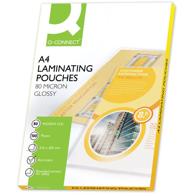 [LF216308] Q-Connect laminating film 216x303 A4 80mic