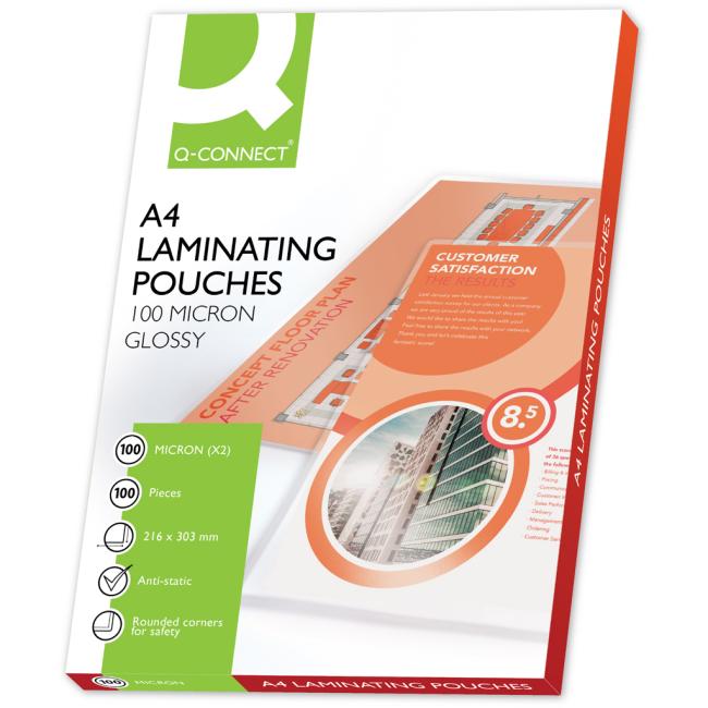 [LF216310] Q-Connect laminating film 216x303 A4 100mic