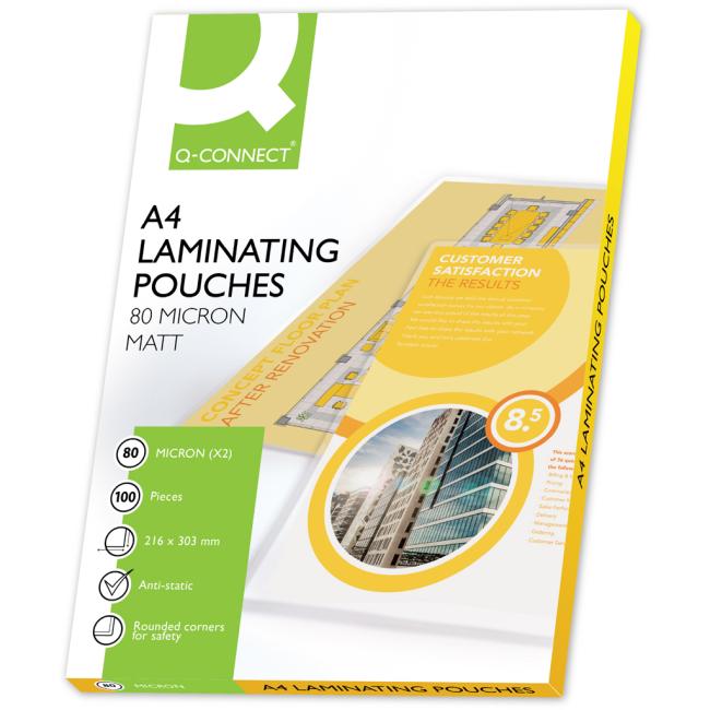 [LF216311] Q-Connect laminating films 216x303 A4 80mic matte
