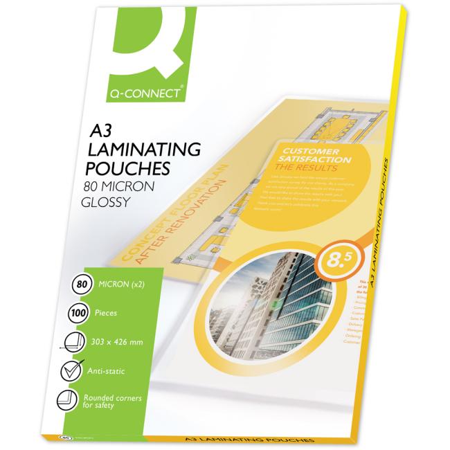 [LF303408] Q-Connect laminating films 303x426 /A3/ 80mic.