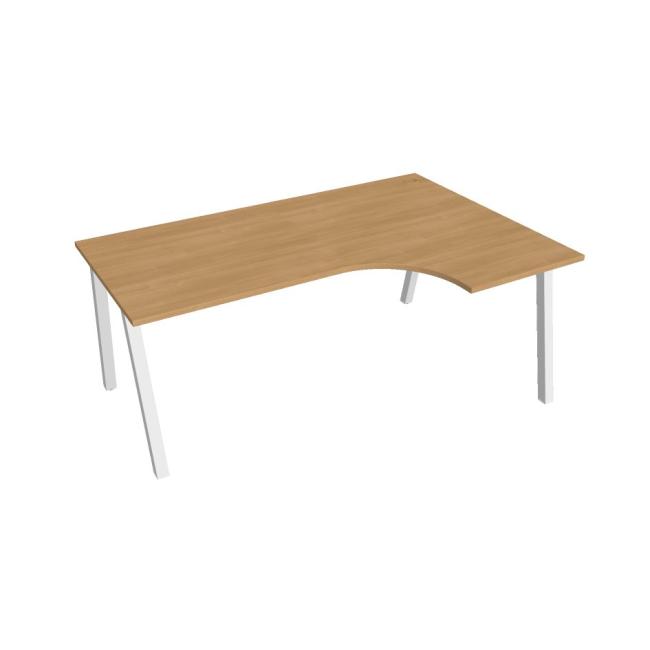 Desk UNI A, ergo, left, 180x75.5x120 cm, oak/white