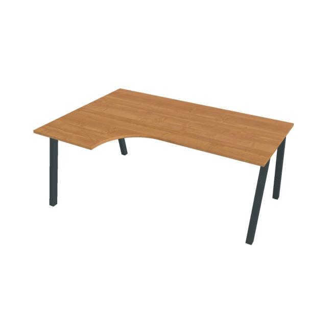 Work desk UNI A, ergo, right, 180x75.5x120 cm, alder/black