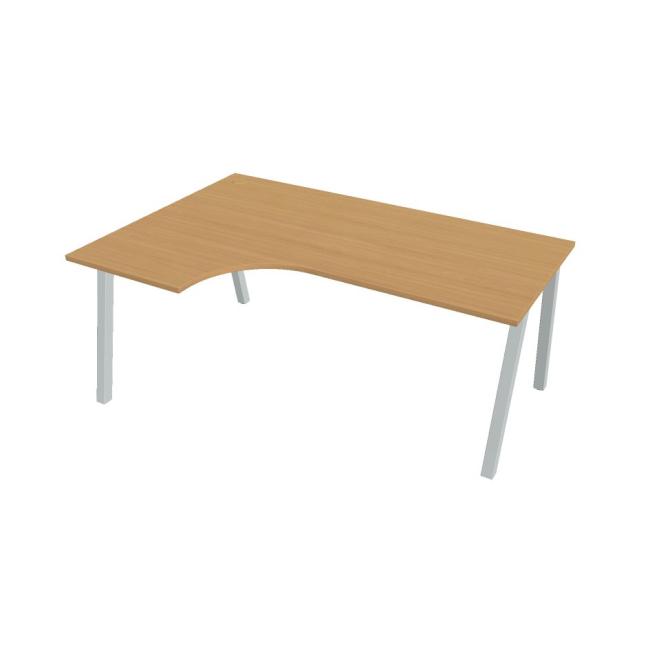 Work desk UNI A, ergo, right, 180x75.5x120 cm, beech/grey