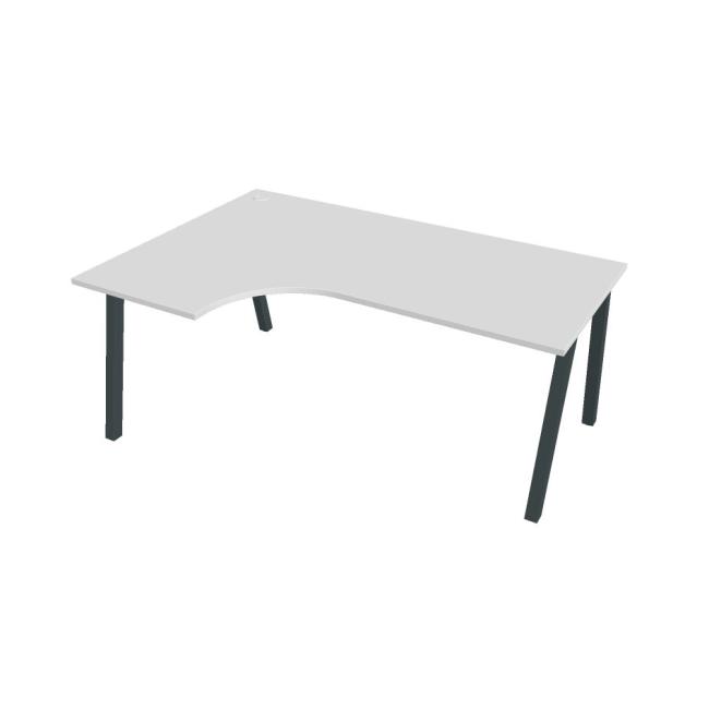 Work desk UNI A, ergo, right, 180x75.5x120 cm, white/black