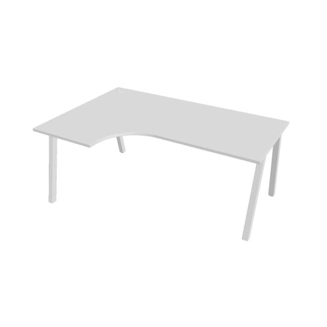 Work desk UNI A, ergo, right, 180x75.5x120 cm, white/white