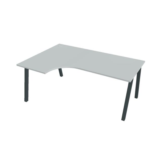Work desk UNI A, ergo, right, 180x75.5x120 cm, grey/black