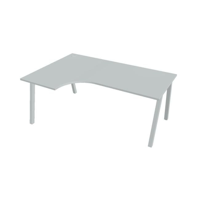 Work desk UNI A, ergo, right, 180x75.5x120 cm, grey/grey