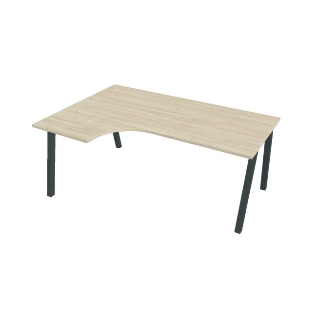 Work table UNI A, ergo, right, 180x75.5x120 cm, agate/black